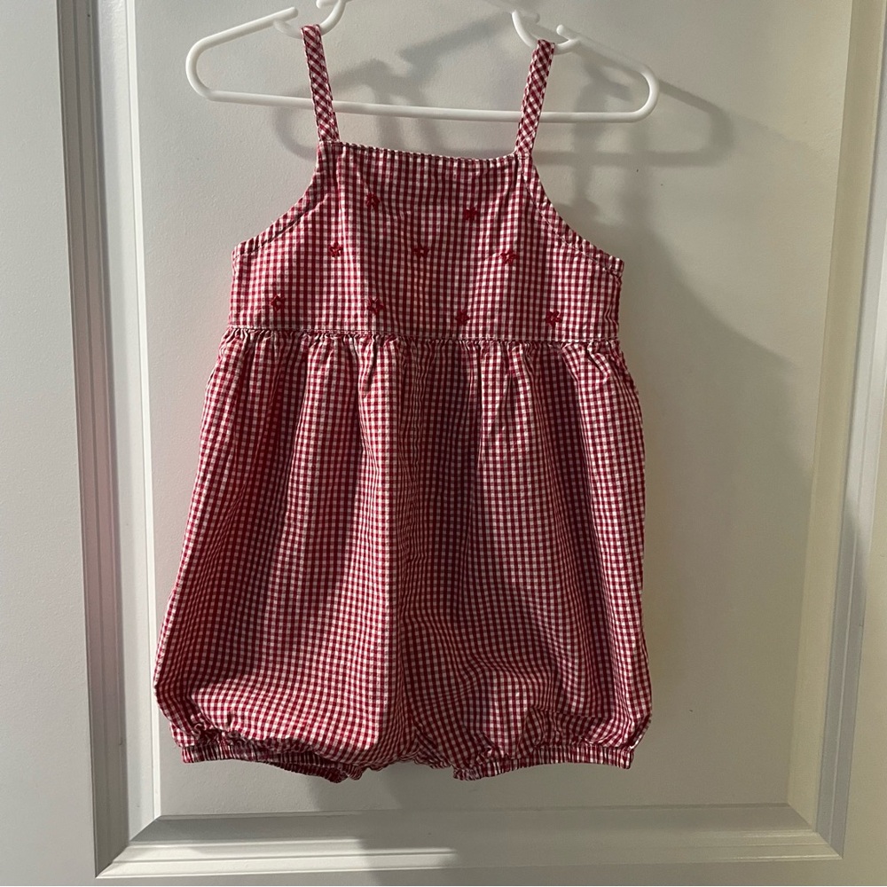 Oshkosh Red Gingham Baby Romper